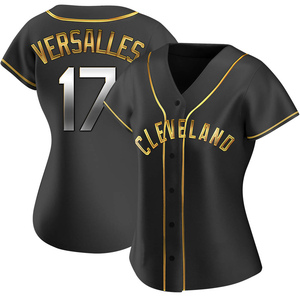 Women's Zoilo Versalles Cleveland Guardians Replica Black Golden Alternate Jersey